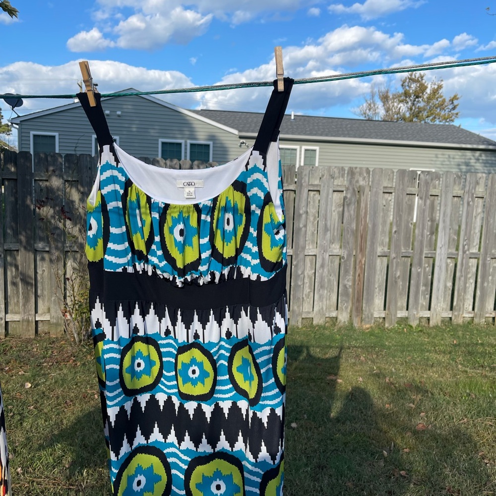 Blue multi colored dress